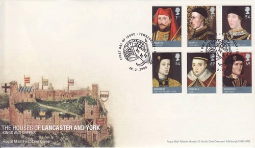 GB Stamps First Day Cover Kings & Queens House Lancaster & York, flag SHS 2008