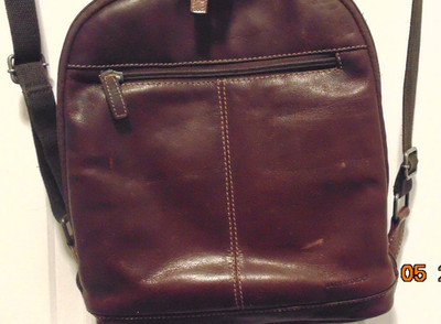 Jack Georges Voyager Brown Leather Convertible Backpack and Crossbody Bag