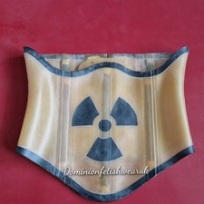 UK MADE Latex Corset Short underbust rubber Fetish Wear Transparent RADIATION