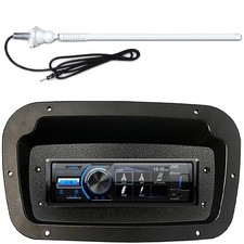 JVC KD-X560BT 1-DIN Bluetooth Stereo Marine Receiver, White Long Range Antenna