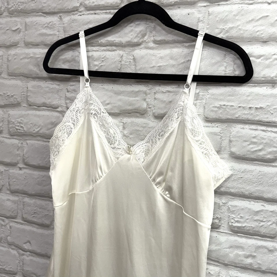 Roupa íntima vintage Adonna marfim renda lingerie slip completo tamanho 38 - Imagem 3 de 4