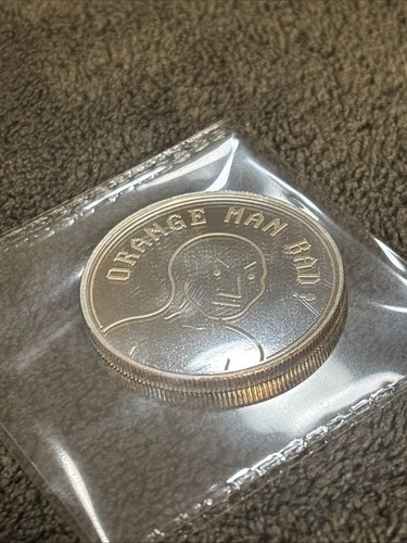 2020 Trump Pence NPC Oarnge Man Bad 1 Oz Troy Silver Round .999 Disme Coin