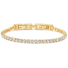 Tennis Bracelets for Women 3mm Gold Plated / White Gold / Rose Gold, Adjustable