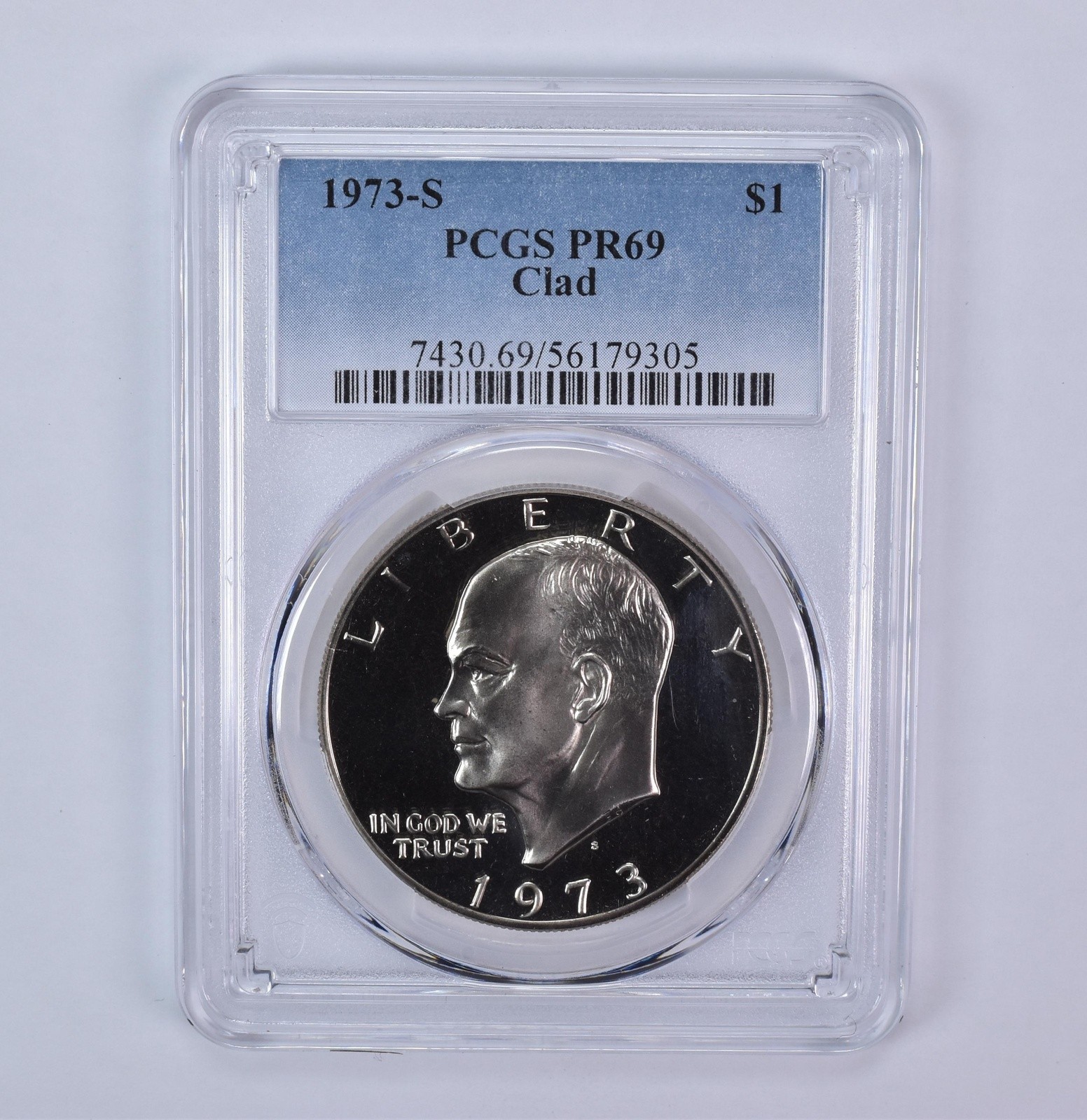 1973-S Eisenhower $1 CLAD PR69 PCGS Blue Label