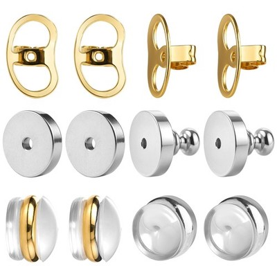 6 Pairs Heavy Duty Earring Backs Locking Supports for Droopy Ears Sensitive