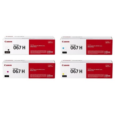Genuine Canon 067H High Yield Toner Cartridge Set (Black, Cyan, Magenta, Yellow)