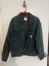 Vintage Carhartt JB143 Detroit Duck Jacket Hunter Green HTG Self Collar USA M