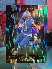 2025 Panini Select #71 Jahmyr Gibbs Black and Green Prizm Shock SP Lions