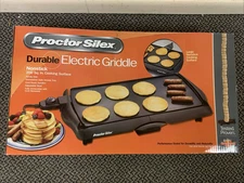 Proctor Silex Black Plastic Nonstick Surface Electric Griddle NIB