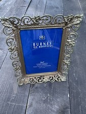 VTG Ornate Filigree Picture Frame 5X7 Photo Gold Brass Metal MCM Hollywood