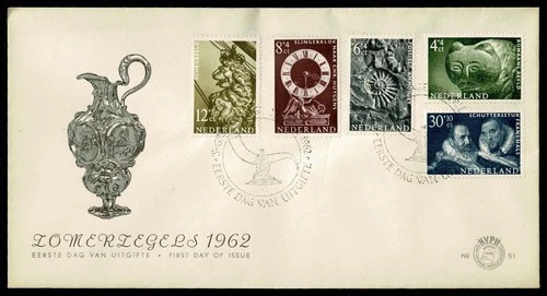 SG05C NETHERLANDS 1962 FDC Summer charity - pieces of museum art NVPH E51