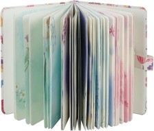 Pretty Small Pocket Notebook A6 Unlined Vegan Leather Travel Journal Pink