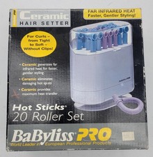 Babyliss Pro Ceramic Hot Sticks Curlers Hair Setter 20 Roller Set Curls BABHS19R