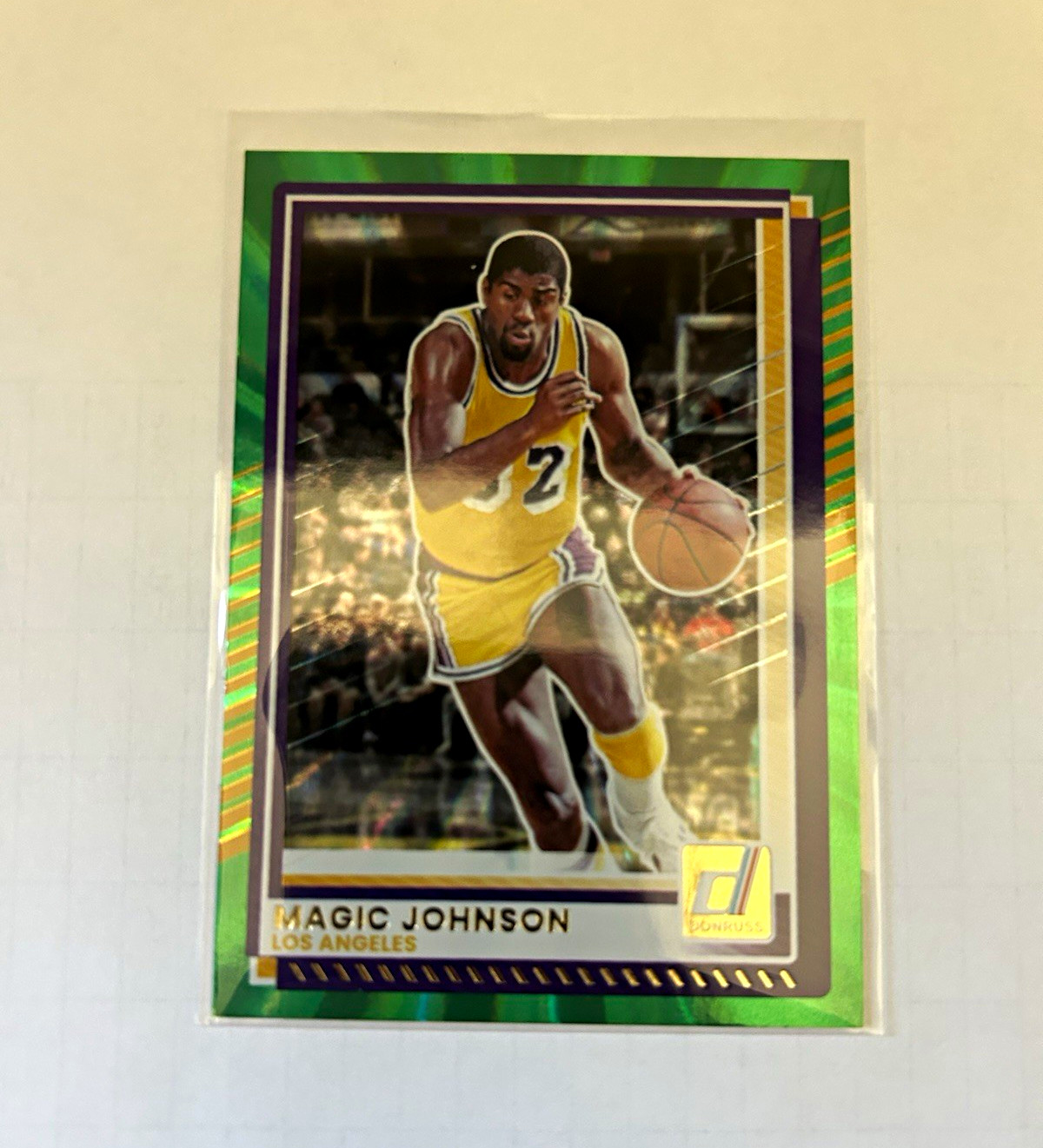 Panini 2025-26 Donruss Magic Johnson #141 Los Angeles Lakers Green Parallel