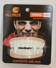 happy Halloween Adult Vampire Fangs Teeth Dentures Zombie Teeth Cosplay -Sealed