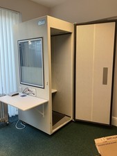 IAC Audiology Sound Proof Booth Cubicle. Window & Fold-Down Desk.