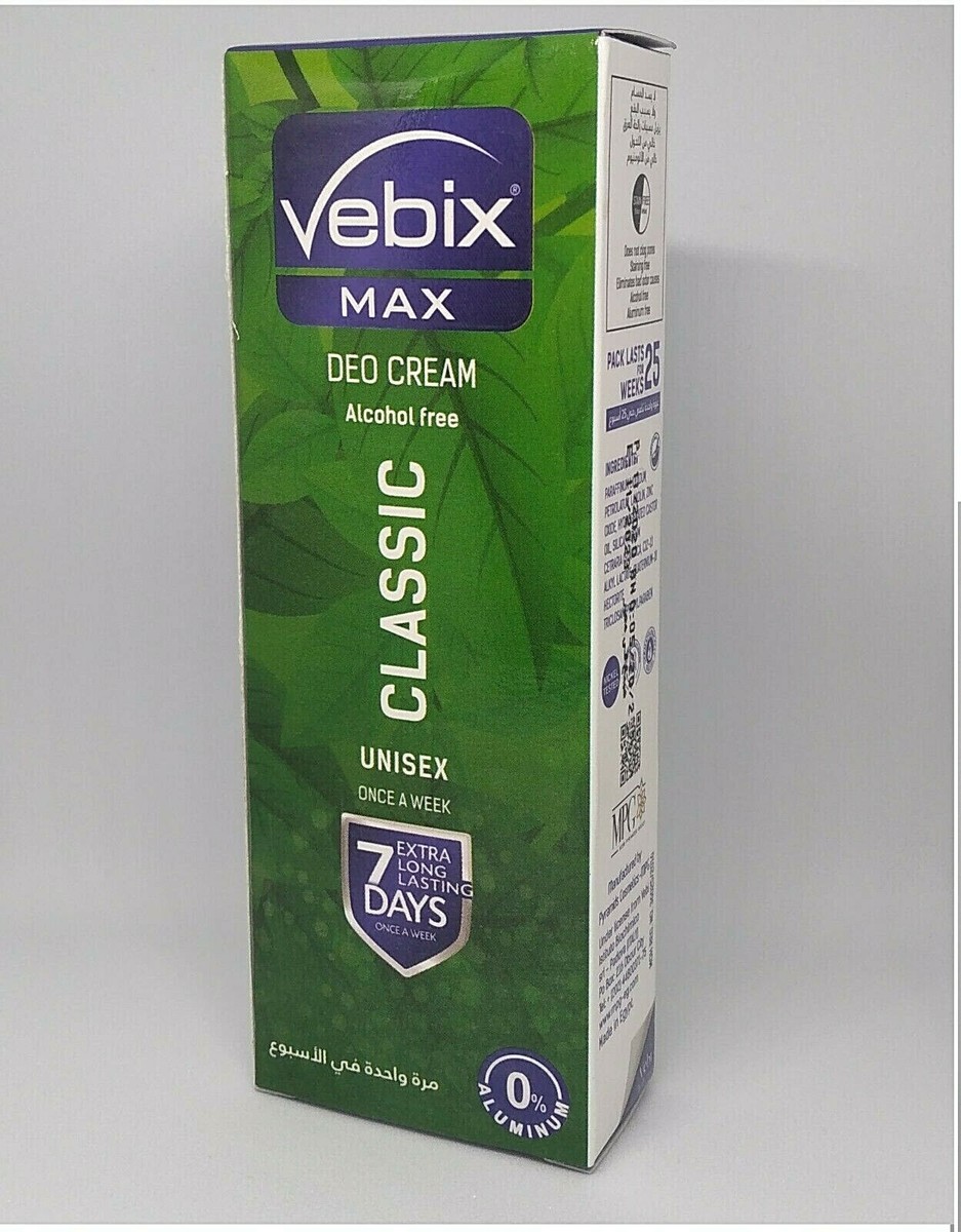 Vebix Deodorant Max Classic Cream 4 X 25ml ( Free Shipping