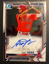 2021 Bowman Chrome Arol Vera #CPA-AVE On Card Autograph 1st Bowman - Angels