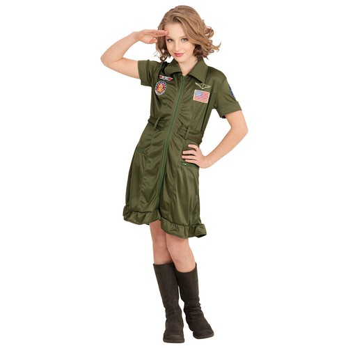 Jet Pilotin-Kostüm für Frauen Oliv S 34-36 Damen-Verkleidung Jet Pilotin Uniform - Bild 3 von 3