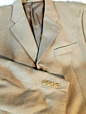 Fabulous LAUREN RALPH LAUREN Tan - Blue/Rust Glencheck Blazer Sport Coat Sz. 42R