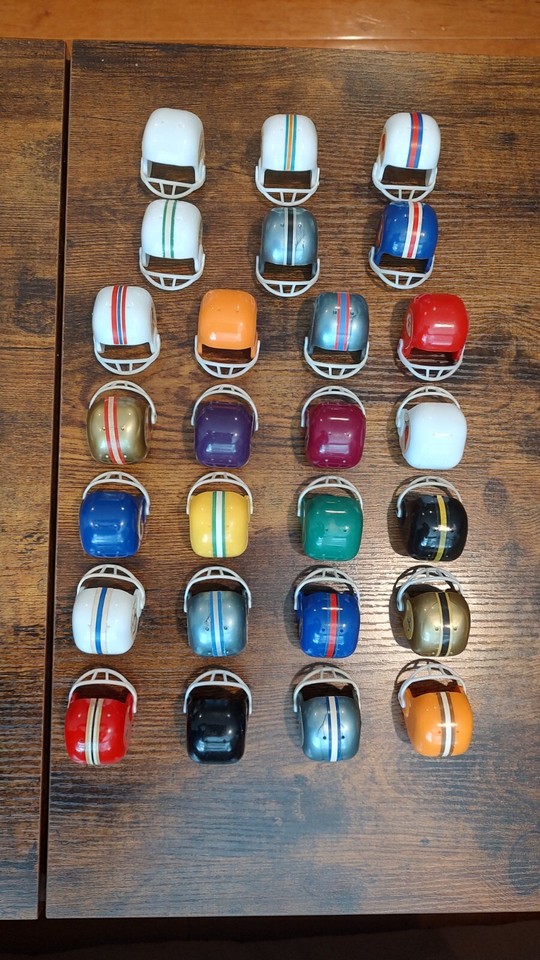 Lot of 26 Vintage 1968 NFL/AFL Mini Gumball Football Helmets with NFL