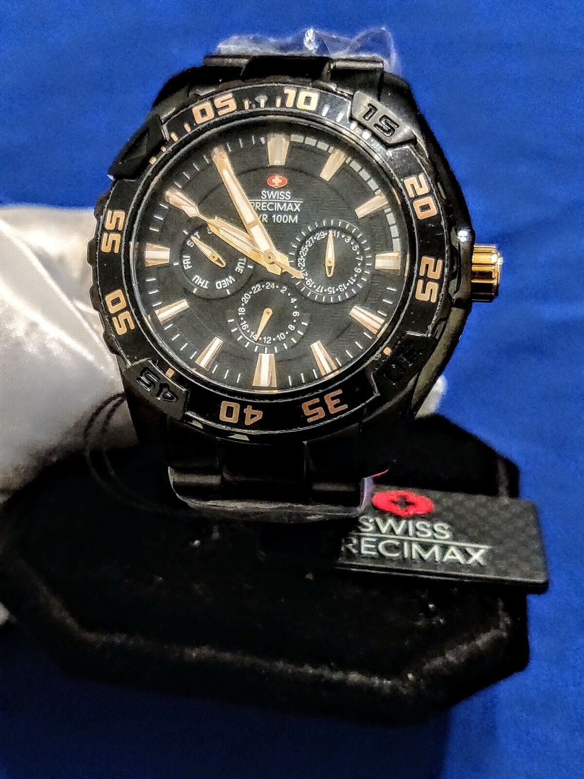 Brand New Swiss Precimax Men's Watch Black Gold