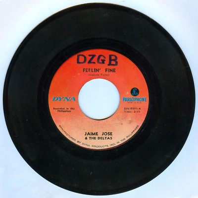 Philippines JAIME JOSE & THE DELTAS Feelin' FIne OPM 45 rpm Vinyl Record