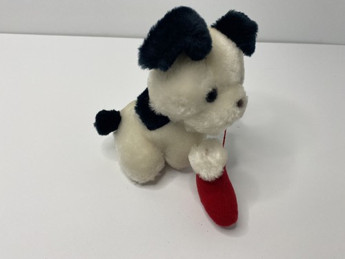 Russ Mistletoe Dog Plush Stuffed Animal Red Stocking Christmas Vintage Holiday - Picture 2 of 7