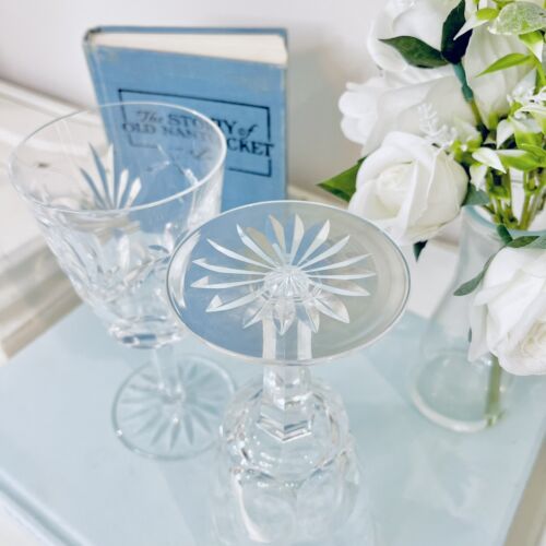 Vtg Waterford Ashling Water Glass Goblets Set Of 2 Crystal 7” Retired Wine - Picture 7 of 10