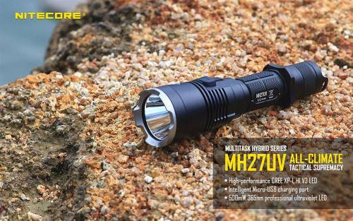 Nitecore® MH27UV Multitask Hybrid White, Red, Blue, UV Rechargeable Flashlight - Picture 2 of 12
