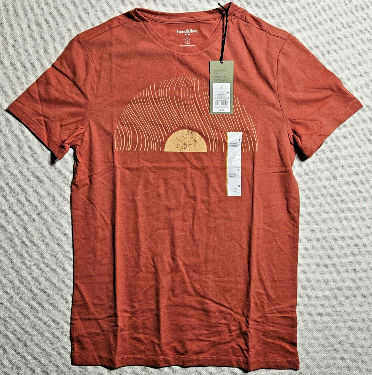 Goodfellow Co Men's Small 3Pack T-Shirt Divine Red With Sunrise