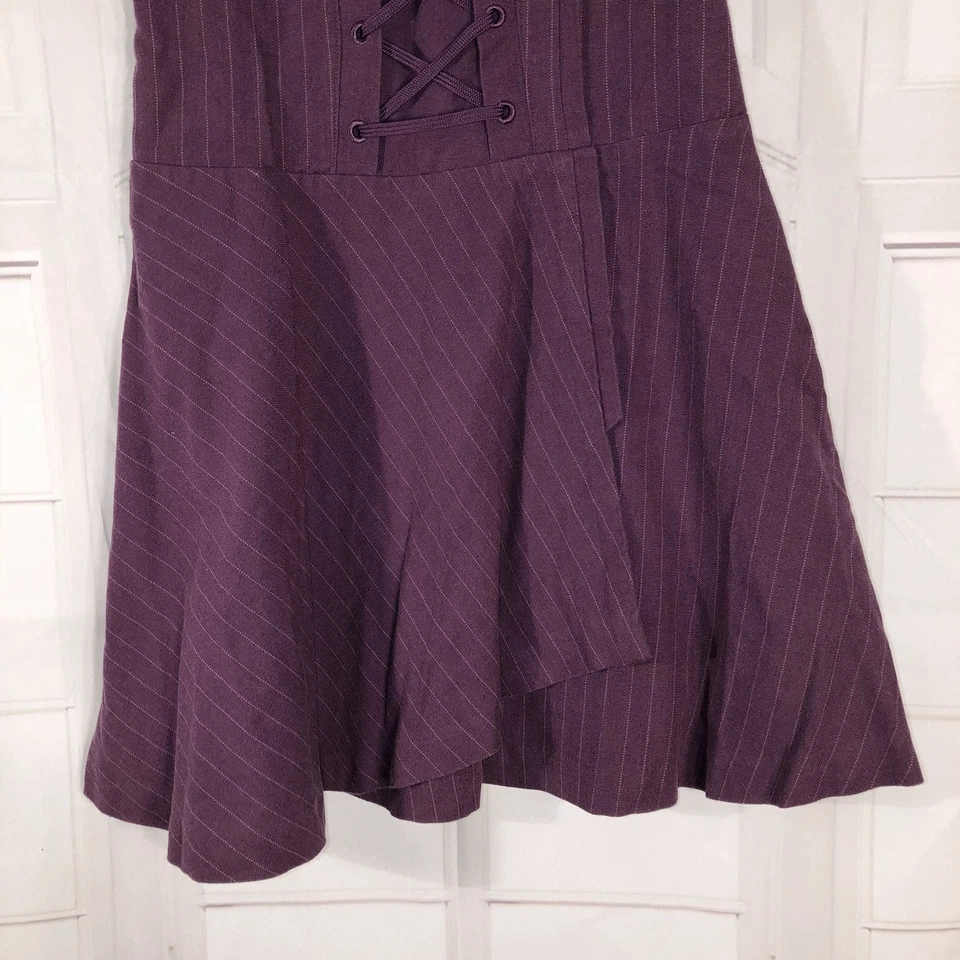 Vestido tipo jersey American Girl talla 10 púrpura con rayas Foto 2 de 4