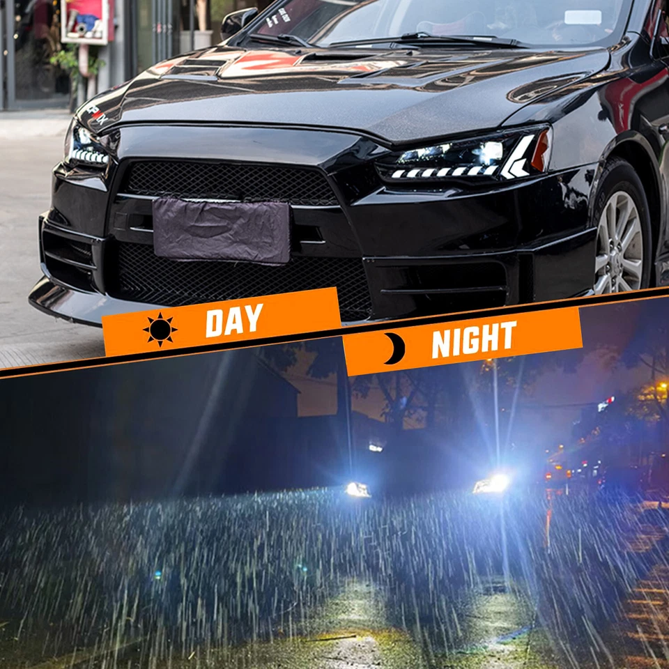 Faros LED para Mitsubishi Lancer EVO EX 2008-17 lámparas de animación de arranque 2 piezas Foto 3 de 4
