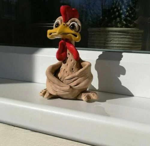 Cerámica Gallos y Gallinas Decoración Shelf sitters