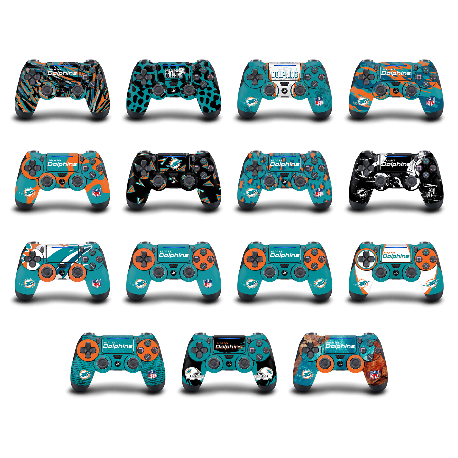 OFFICIAL NFL MIAMI DOLPHINS VINYL STICKER SKIN DECAL FOR DUALSHOCK 4 CONTROLLER
