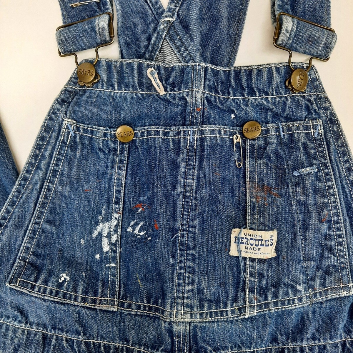 Vintage 30 x 30 Hercules Overalls Bib Denim Union Made Sears Vintage 30 x 30 Hercules Overalls Bib Denim Union Made Sears