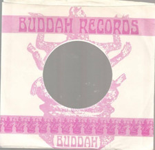 Company Sleeve 45 BUDDAH - White w/ Pink Buddah Logo Lettering 1970-1972