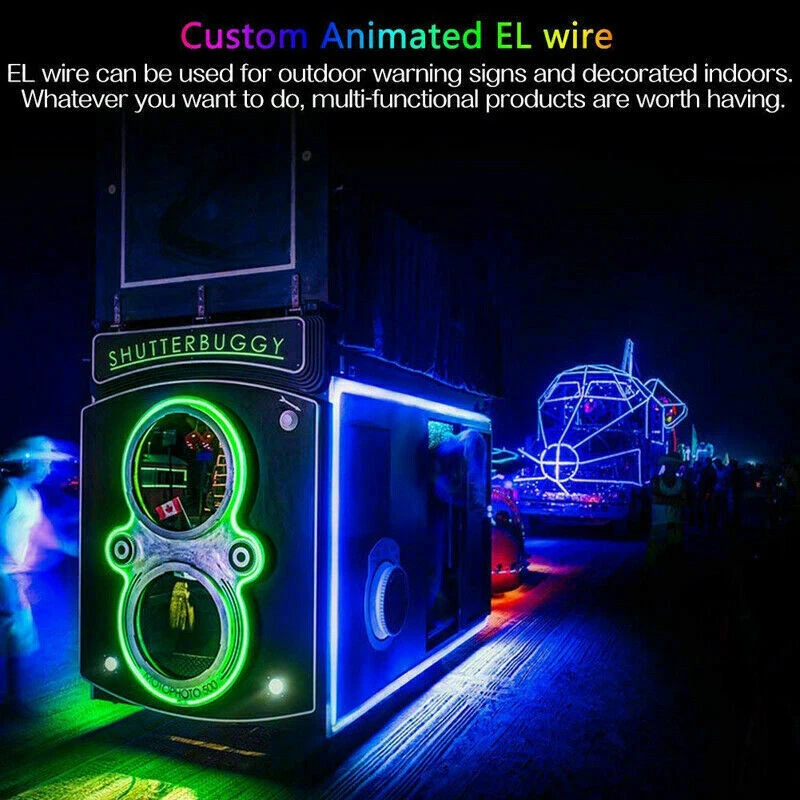 Waterproof Car LED Neon Light Glow Wire Strip Wire Rope Decor Cigarette Lighter - Image 4 of 4