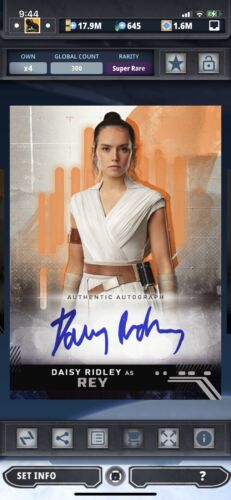 Topps Star Wars Digital Card Trader Orange Rise Signature Rey Insert - Picture 1 of 1