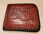 VINTAGE HAND TOOLED HANDCRAFTED LEATHER WALLET - MODEL T CAR Tractor Train