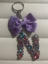 Gem & Bow Add-On Initial N Girls Smiggle Keyring Alphabet Keychain Kids Children