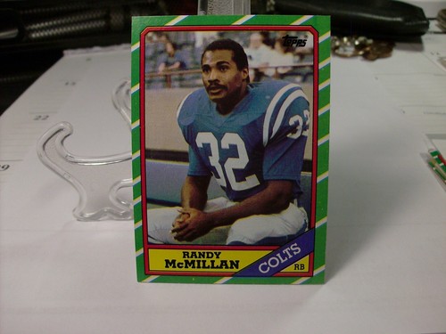 1986 Topps Football #316 - Randy McMillan - Indianapolis Colts 86-055 - 第 1/2 張圖片