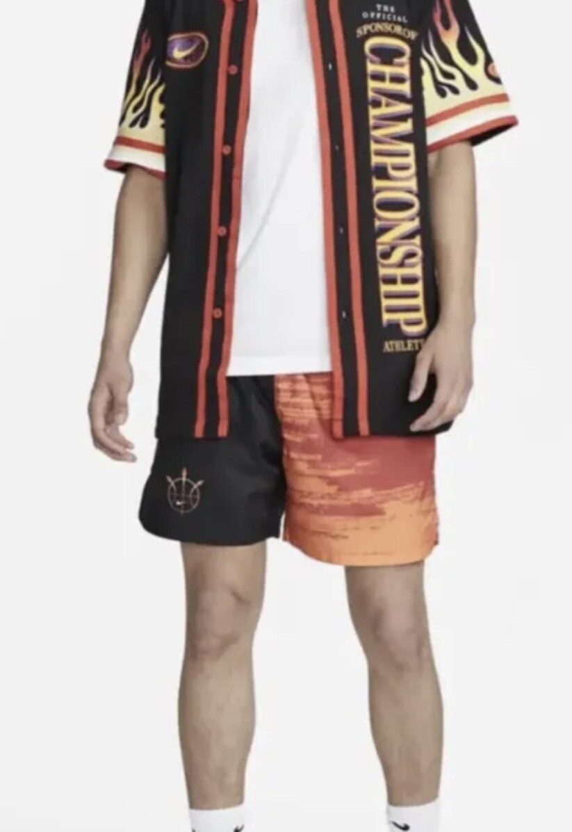 ナイキ⭐︎ベースボールシャツ AMERICANA BLACK FLAMES 🔥 Nike Americana Flames Championship Baseball Jersey Men's