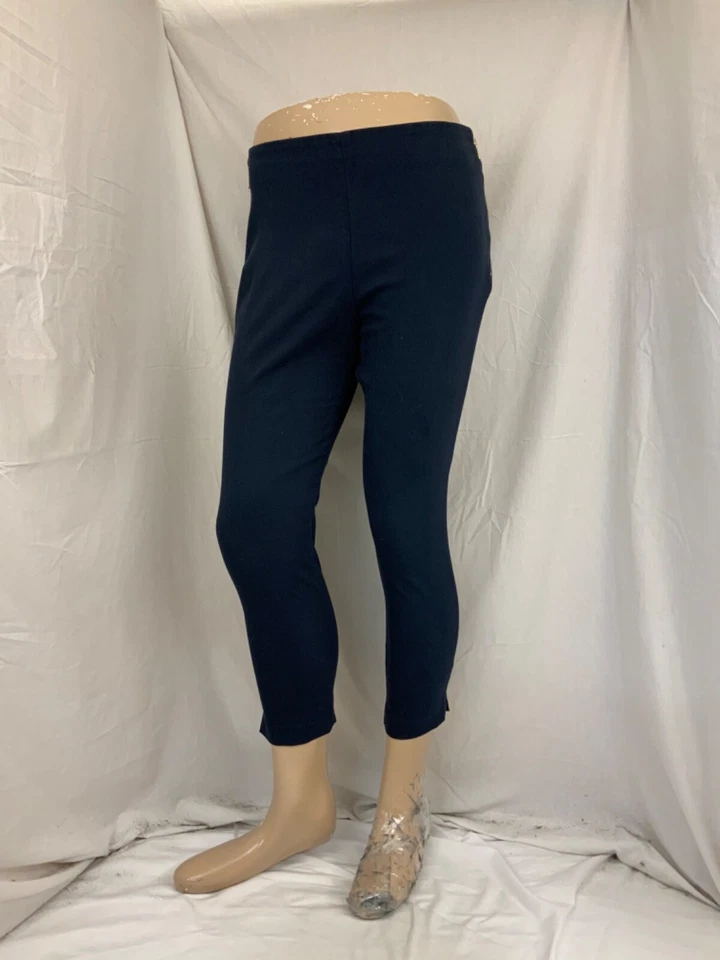 Ted Baker Cropped Moto Pants Sz 26 Sz 3 Ted Blue Cotton Nylon YGI P2-544 - Image 2 of 4