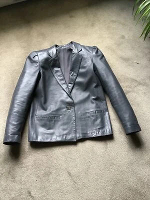 Mac Douglas Veste Femme En Cuir Gris Taille 36 TTBE - Photo 1/4