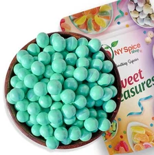 NY Spice Shop Turquoise Shimmer Sixlets - 1 Pound - Sixlets Candy - Chocolate