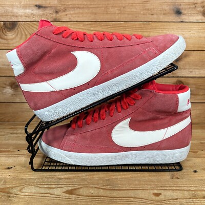Nike Turnschuhe Damen Größe UK 8 Blazer rot weiß Wildleder Skater Mid Schuhe Vintage