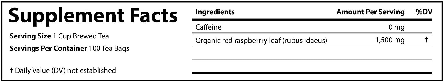 FGO Organic Red Raspberry Leaf Tea, Eco-Conscious Tea Bags, 100 Count