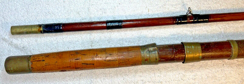 Greenheart Sea Rod ROBERTSON of GLASGOW 6’ 6” 2 Piece Light Boat & Pier Antique