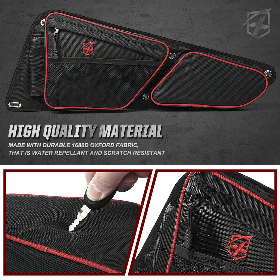 Передние боковые дверные сумки для хранения вездеходов с коленной подушечкой для Polaris RZR XP 1000 900 Turbo S - Изображение 3 из 4